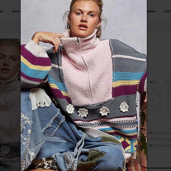 POL “ Laynee “ POL Chenille Sweater with Outseam Edge and Patch Detail 54 - Picture 3 of 4